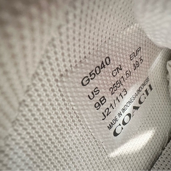 Coach Lowline Low Top Sneaker White with Blue Size 9 / 9.5 Style G5040 - Picture 8 of 15